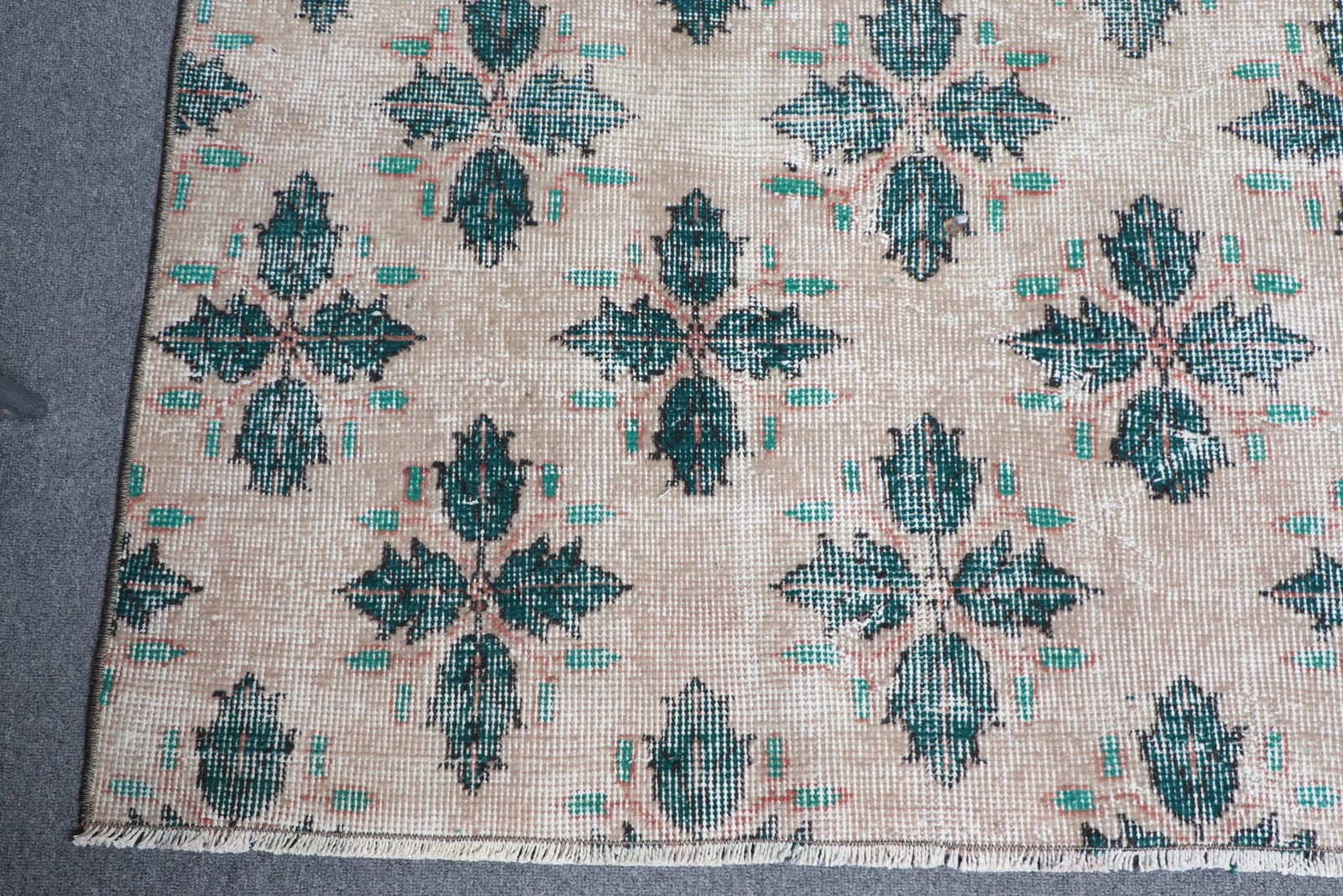 5,2×9 ft Vintage Rug, Large Turkish Rug, Blue Floral Rug