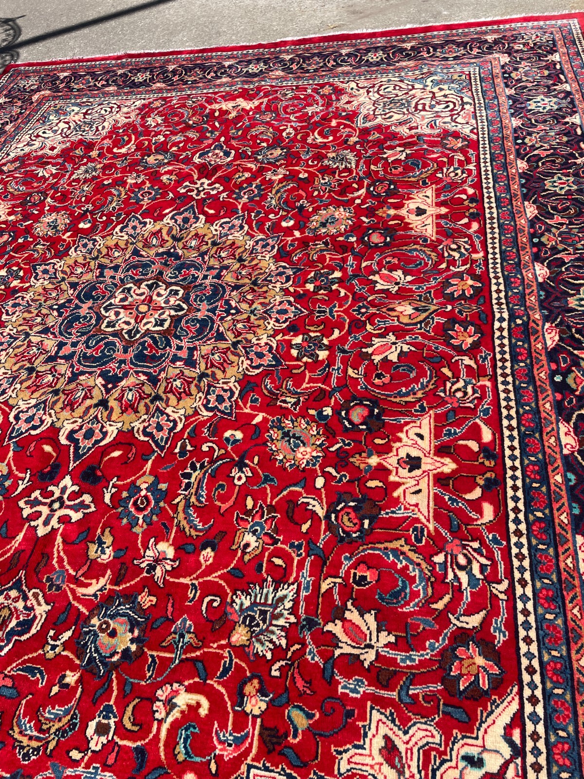 Hand-Woven Wool Area Rug, 10′ x 13.6′