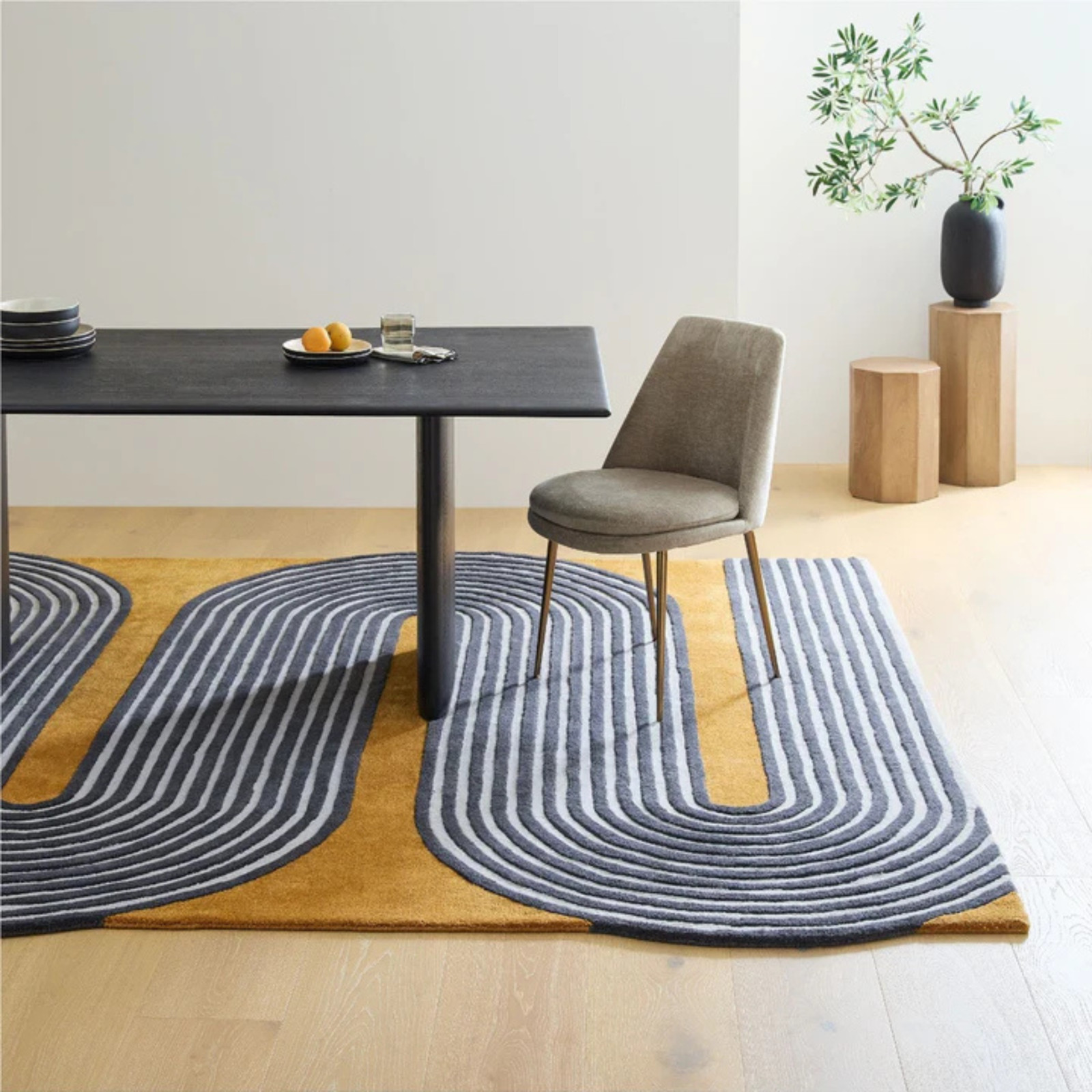 Luxury Hand Tufted Wool Rug Contemporary Geometric Area Carpet for Living Room