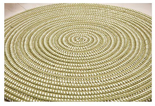 Green Hand Woven Round Area Rugs 2 ft Chair Cushion Base Mat Lifts Basket