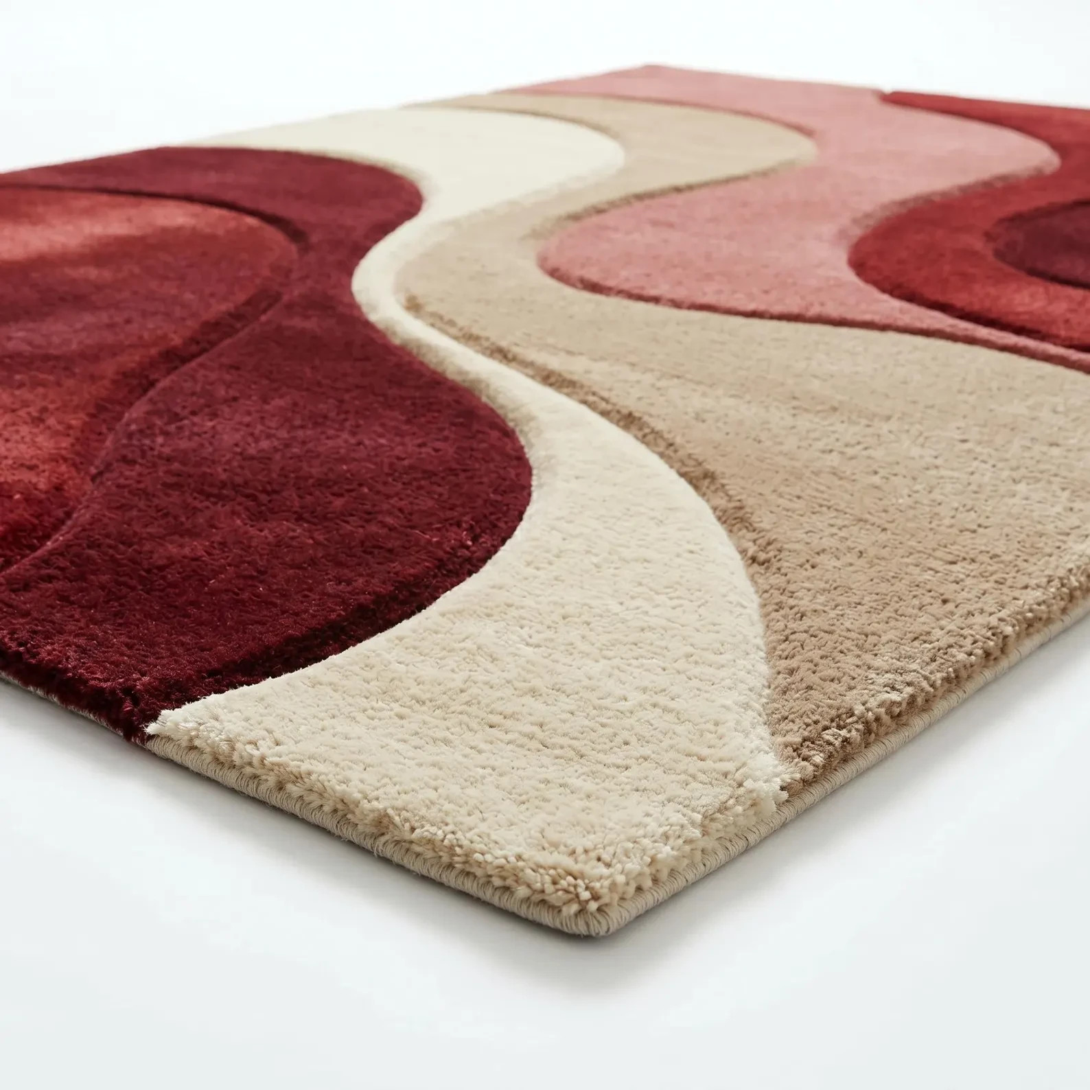 Handmade Tufted Abstract Rug, Modern Wool Area Rug, Artistic Carpet Contemporary