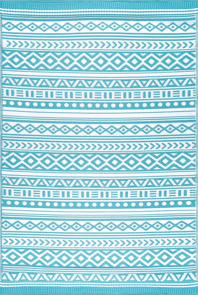 7×10 Blue Rows Diamonds Corners Striped Area Rug SUN1801 – Aprx 7′ 10″ x 10′ 2″