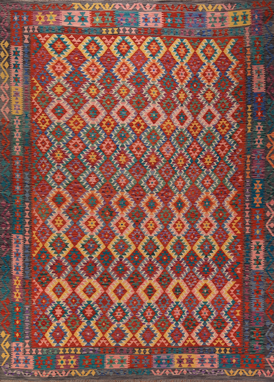 Flatweave Reversible Tribal Kilim Kelim Rugs Handwoven Wool Carpets 10×13 ft