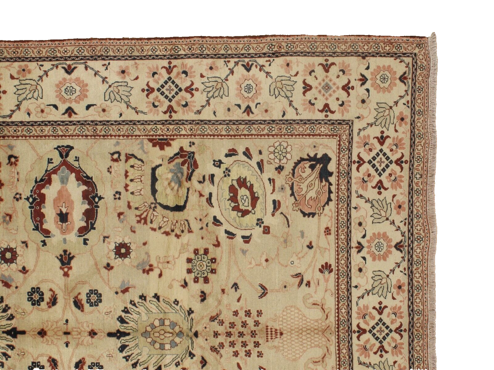 Turkish Oriental | 9’3″ x 11′ Hand-Knotted Traditional Rug | Beige/Tan | Floral