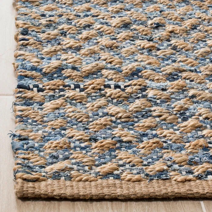 Hand Woven 60% Jute, 30% Chindi, 10% Cotton Runner Rug 2’3″x10′ Brand New