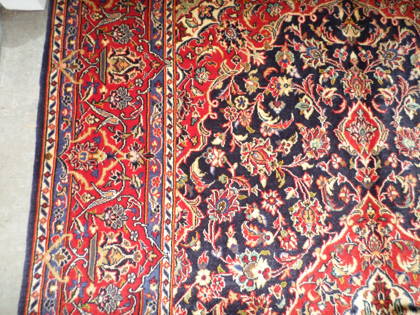 SUPER HAND-KNOTTED ORIENTAL WOOL KASHANN AREA RUG 4′ 8″ X 7′ 2″ SKU #P11714