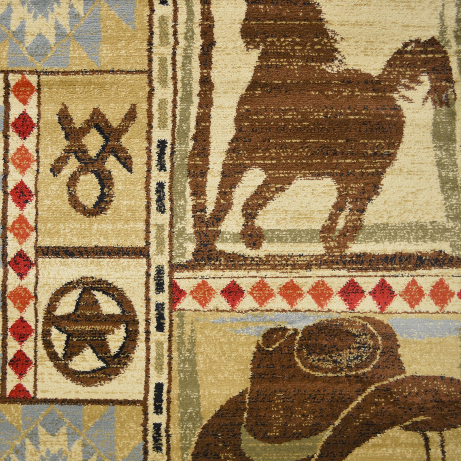 Desperado Area Rug Lodge Cabin Cowboy Rodeo Steer Black Brown *FREE SHIPPING*