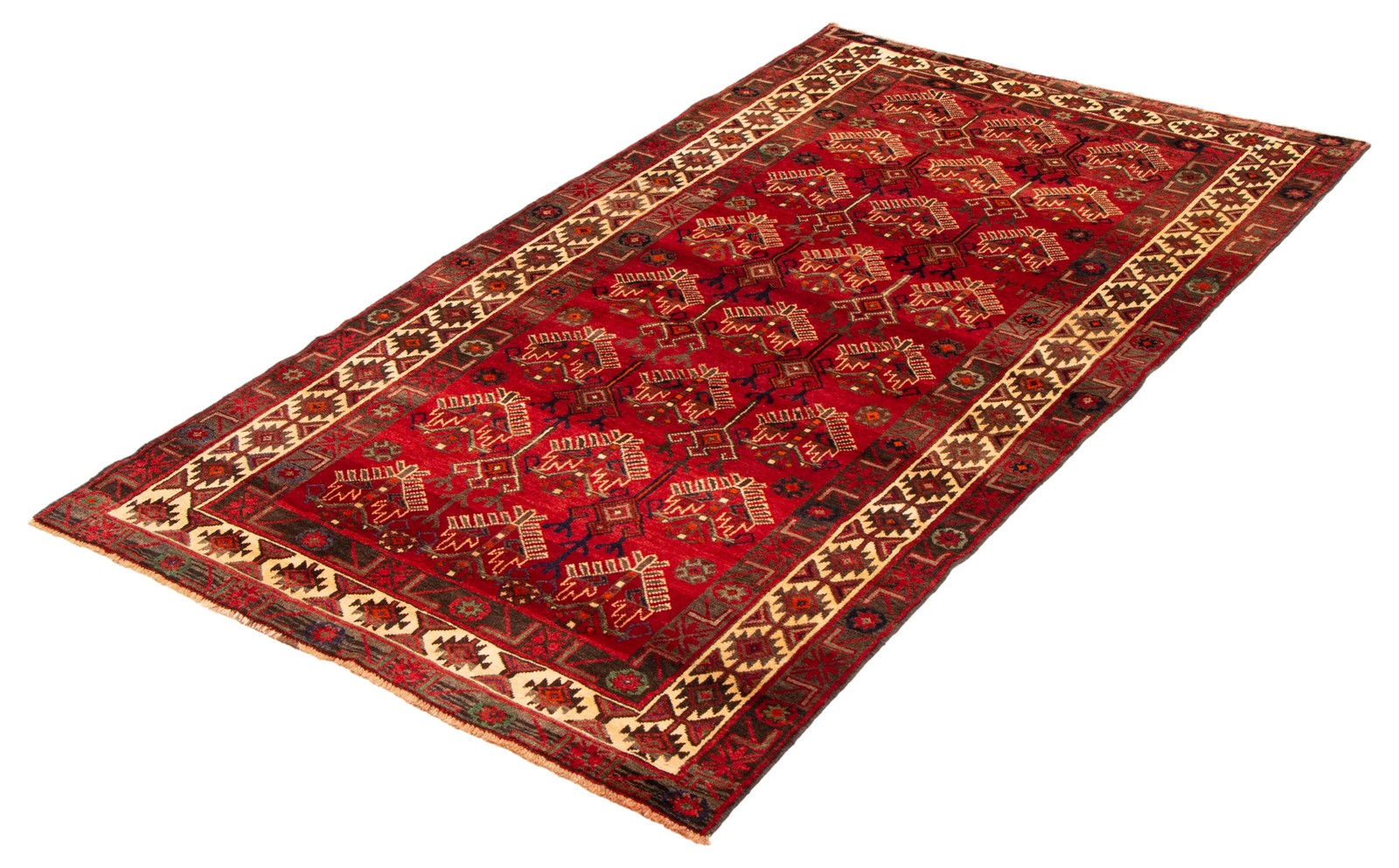 Vintage Hand-Knotted Area Rug 5’1″ x 9’6″ Traditional Oriental Wool Carpet