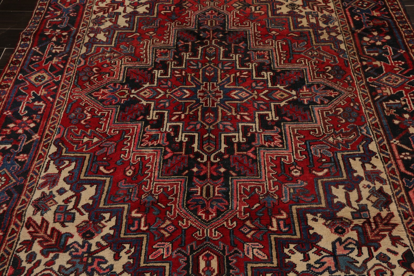 6’4″ x 8’8″ Hand Knotted Herizz 100% Wool Traditional Oriental Area Rug Rust