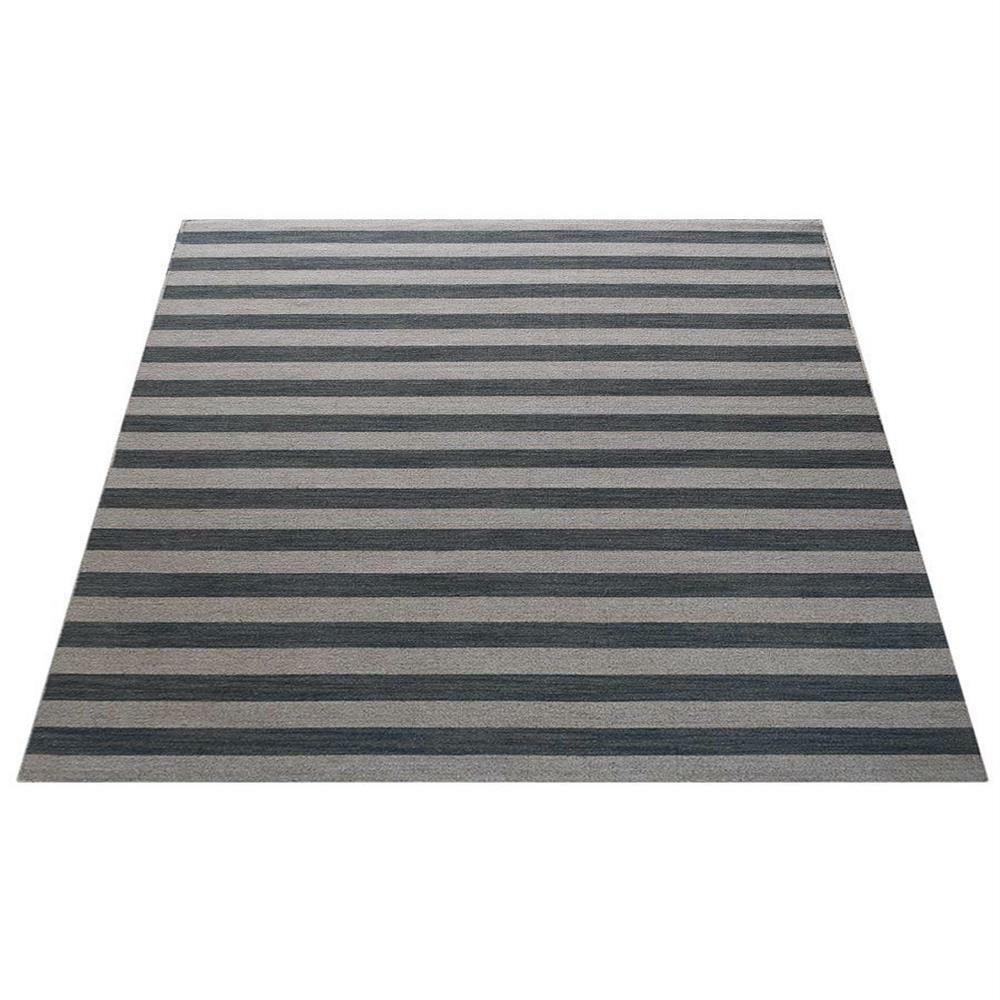 Hand Woven Flat Weave Kilim Wool Area Rug Contemporary Cream Silver BBH BBD0010
