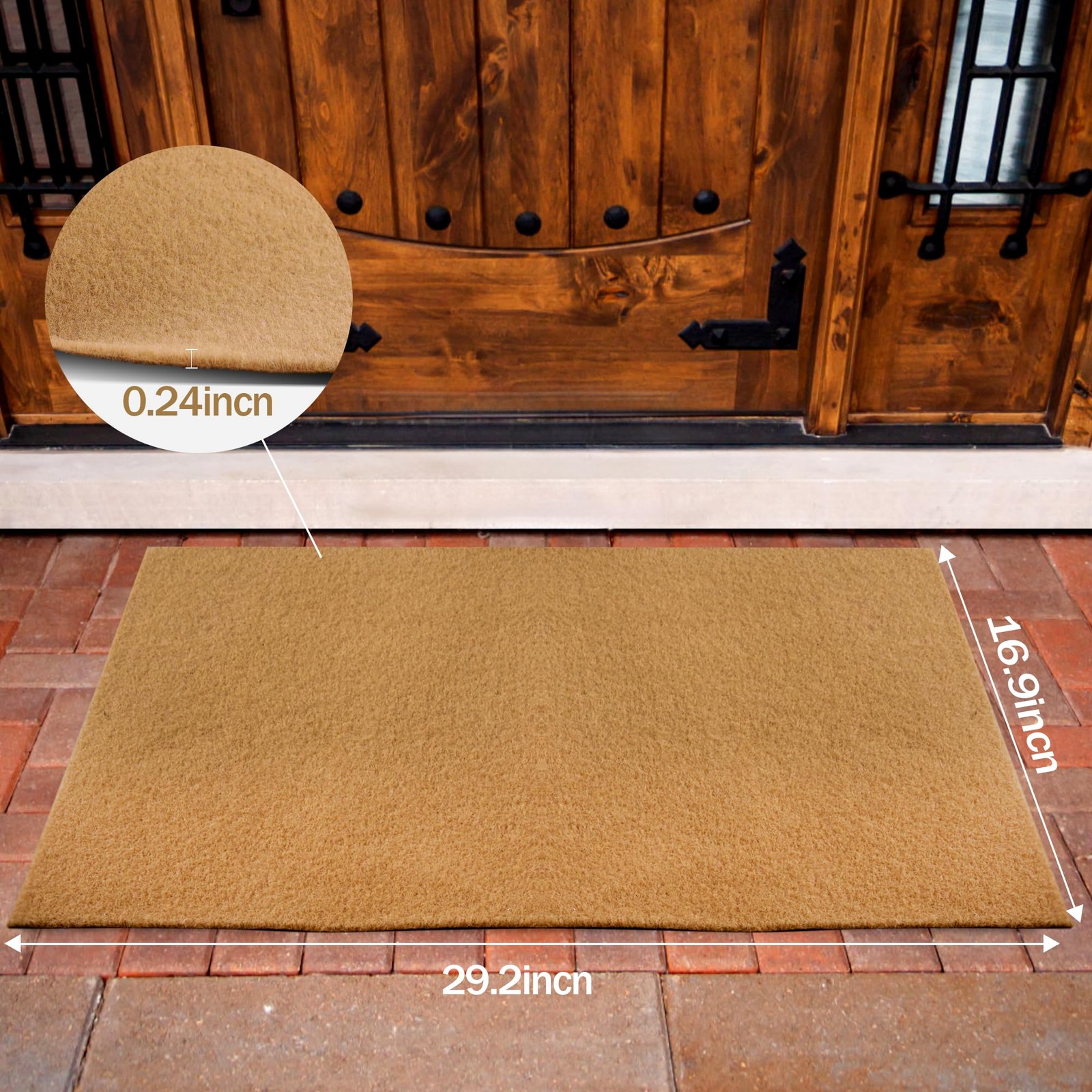 3 Pack Coir Doormats, 30×17 Inch Artificial Blank Door Mats for Crafting, Pla…