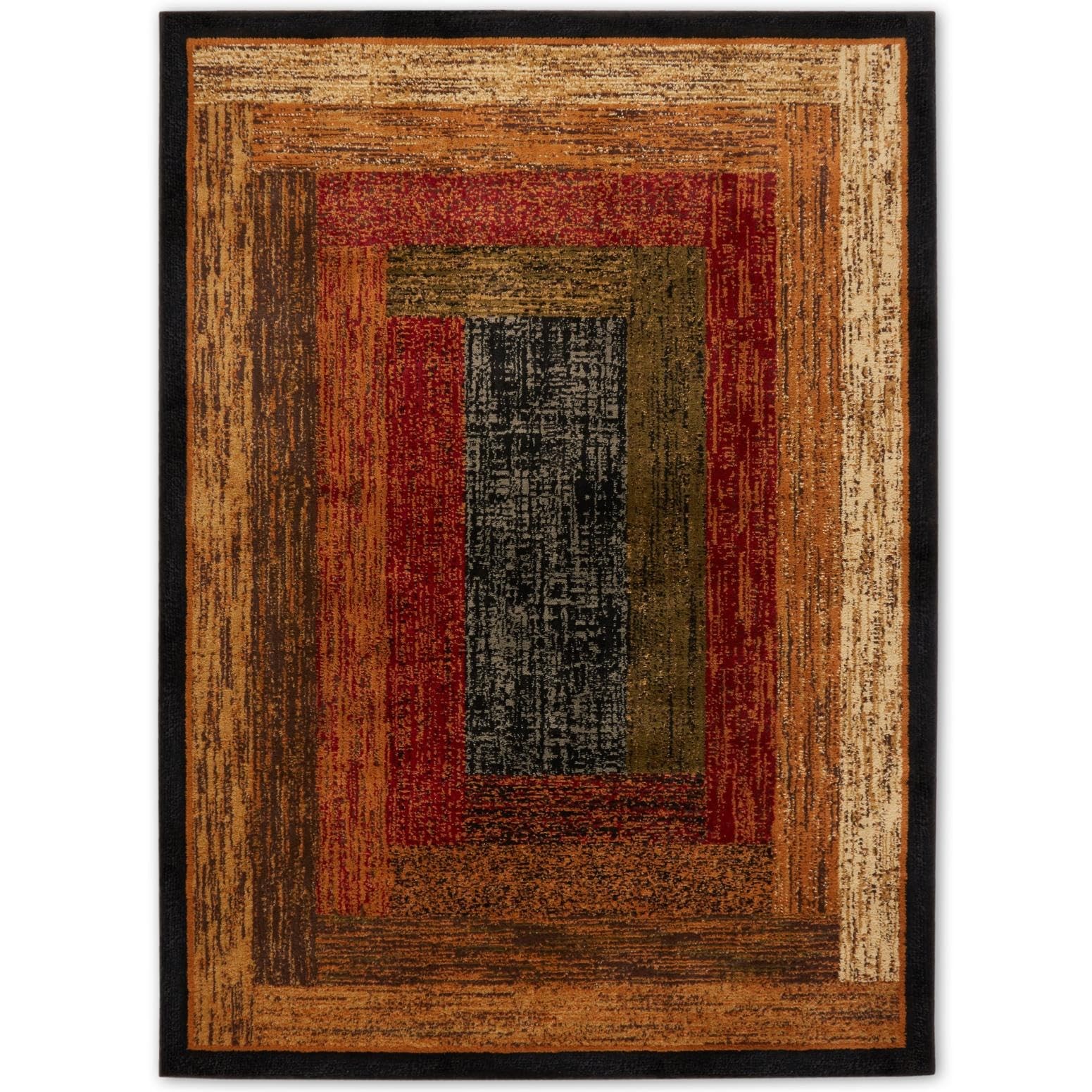 Home Dynamix Royalty Vega Contemporary Geometric Area Rug, Black/Brown, 43″x62″