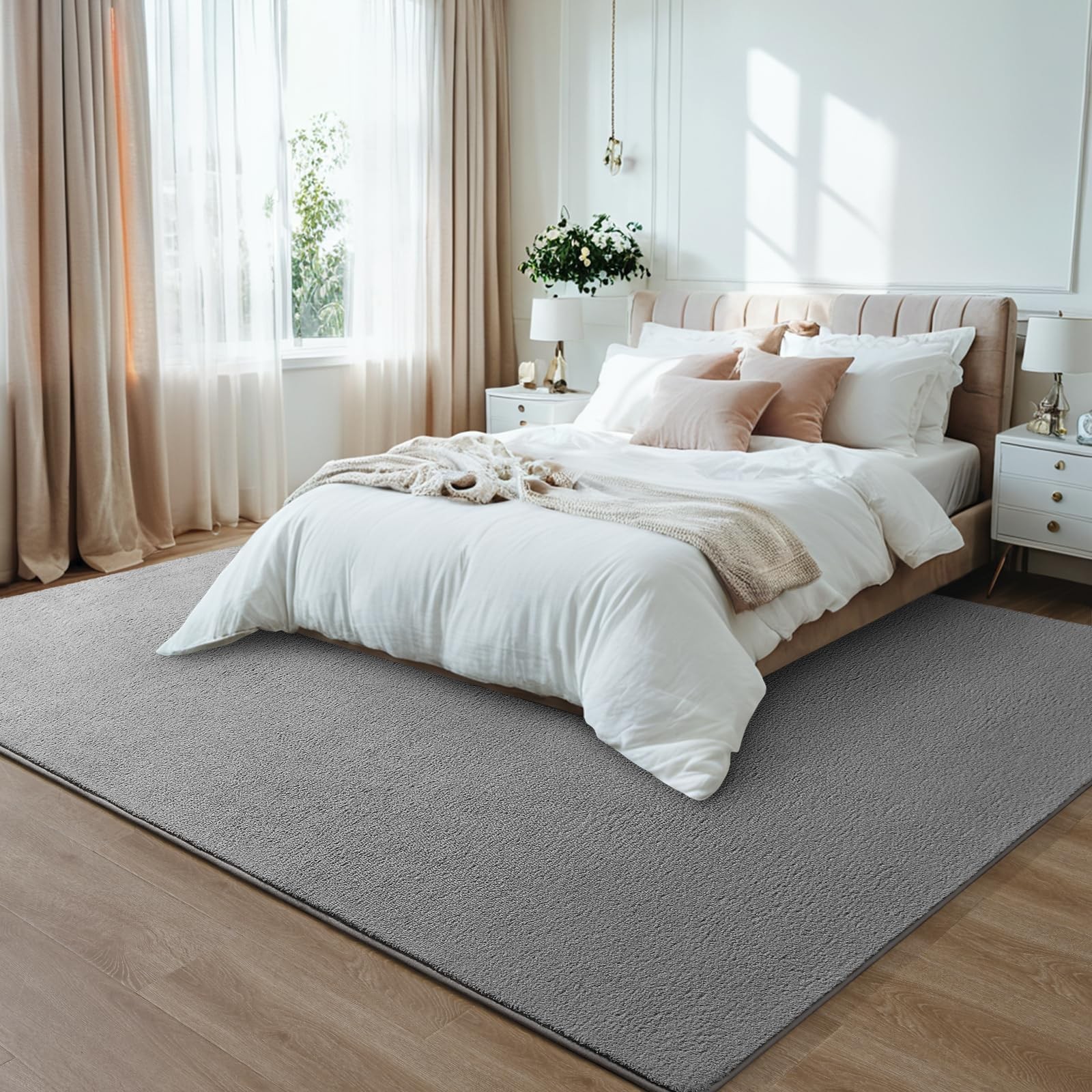 FALARK 4×6 Grey Area Rug Modern Aesthetic 4′ x 6′ (Rectangular), A-