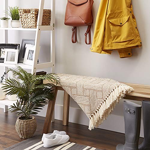 Transitional, Basketweave Woven Throw, 50×60 50 x 60 in Stone