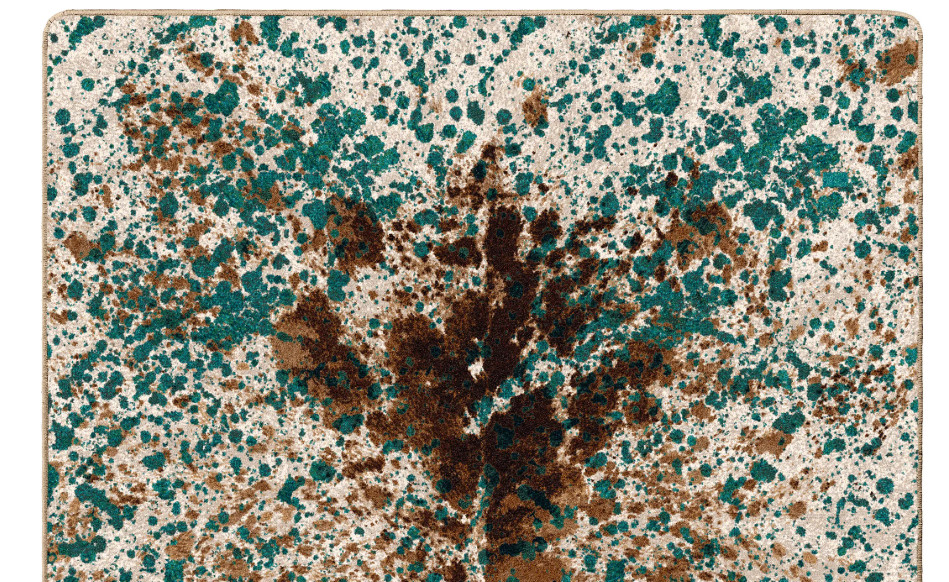 Splatter Cowhide Green Turquoise Print Southwestern Country Area Rug 5’x8′