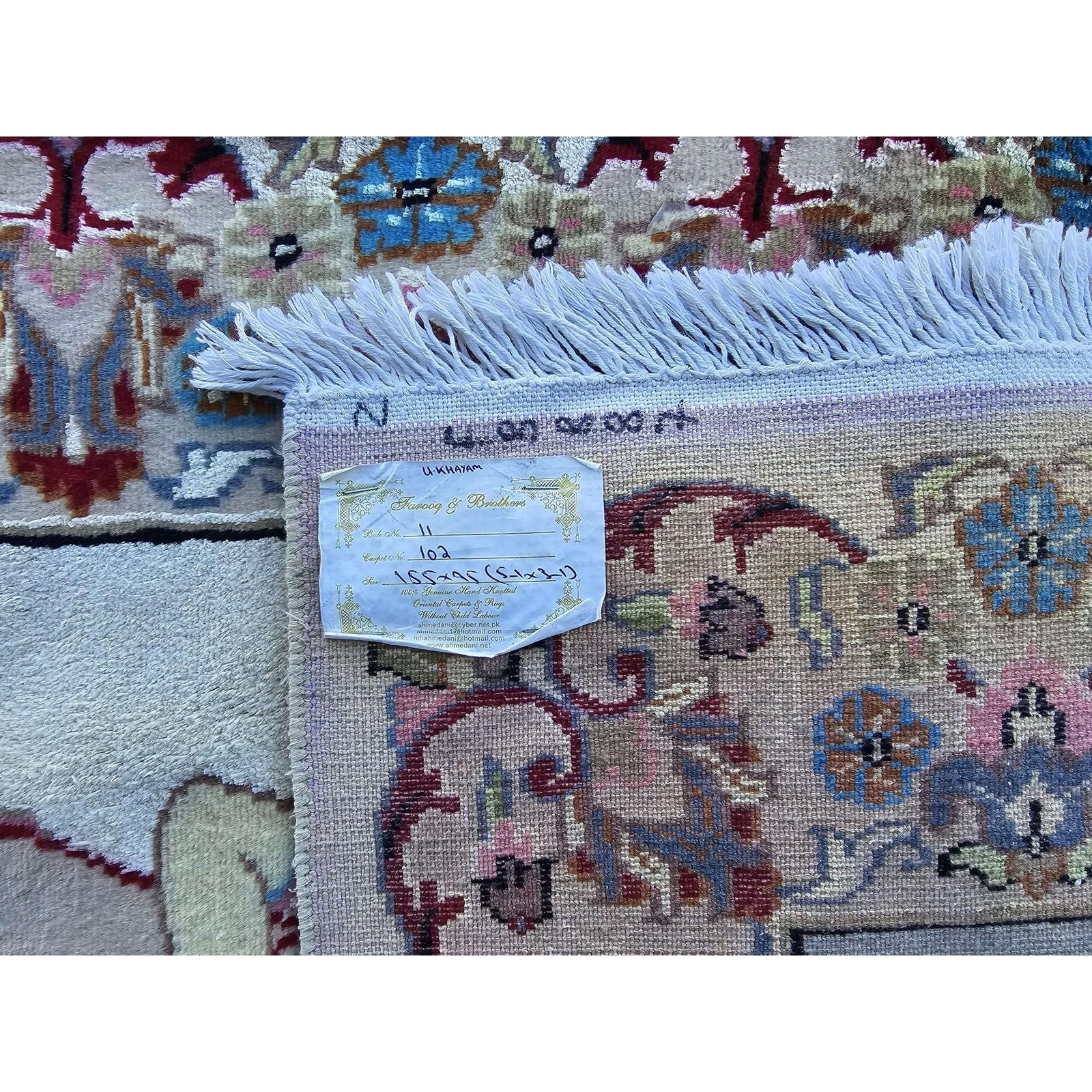 Area Rug Umre Khayam Wool Silk Hand Knotted Home Decor Indoor Carpet (5.1×3.1)’