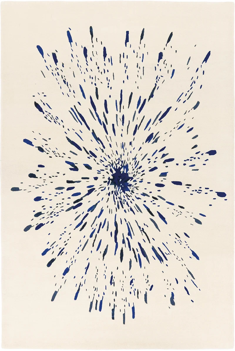 Abstract Explosion Pattern Handmade 8×10 Area Rug Modern Minimalist Living Room