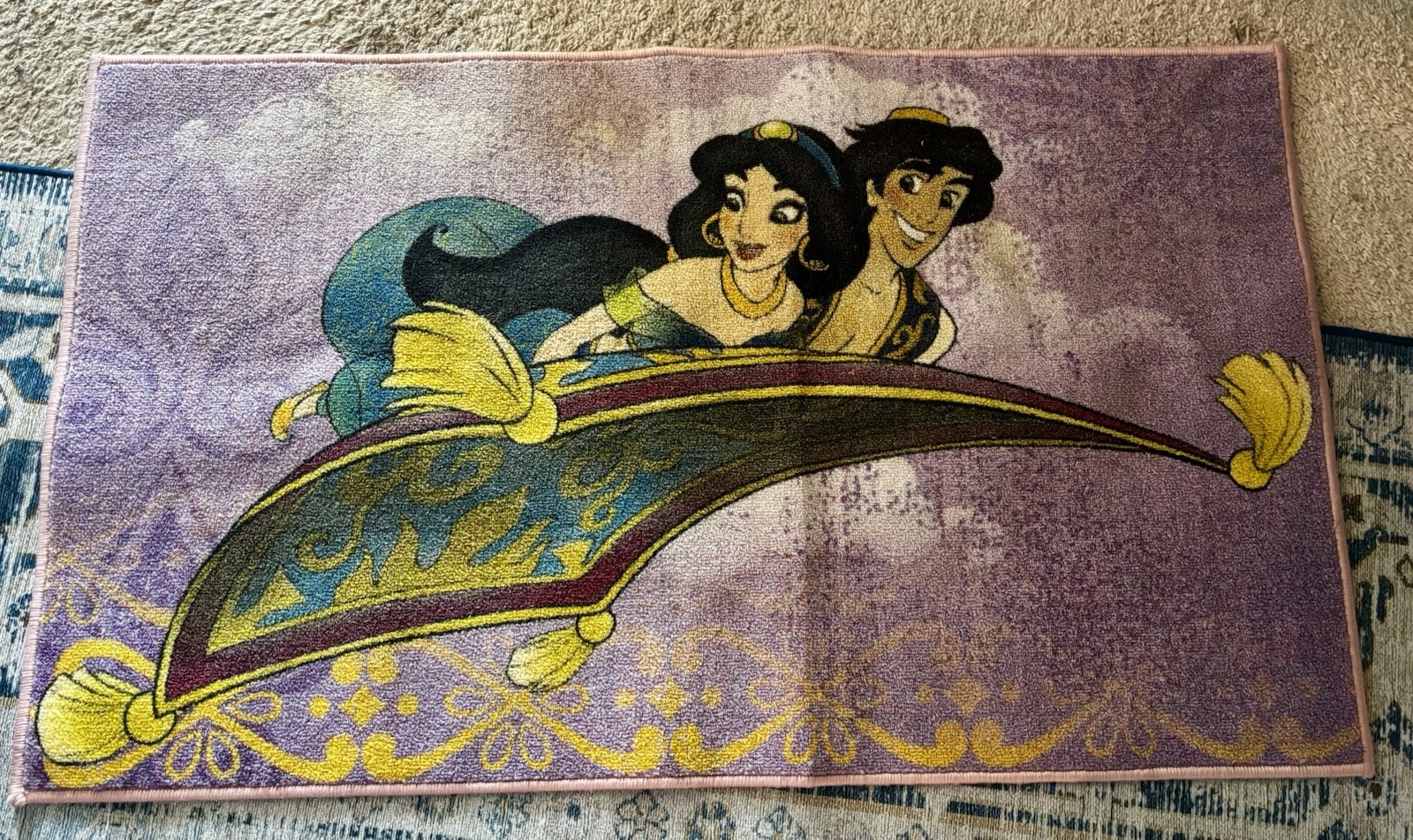 Disney Aladdin Magic Carpet Ride Rug Safavieh Jasmine 2’3” x 3’9” Purple Gold