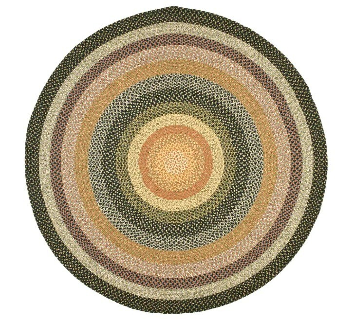 5′ Round Braided Rug Country Area Farm House Cabin Rustic Carpet Casual Western