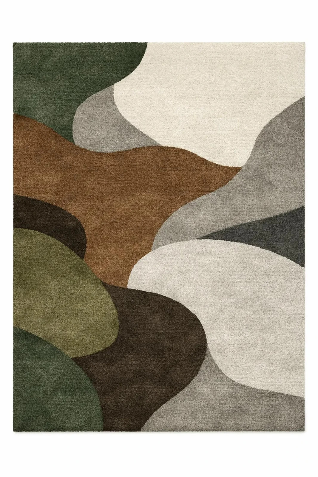 Abstract Hand Tufted Rug 100% New Zealand Wool 5 x 8 Handmade Design Carpet Rug