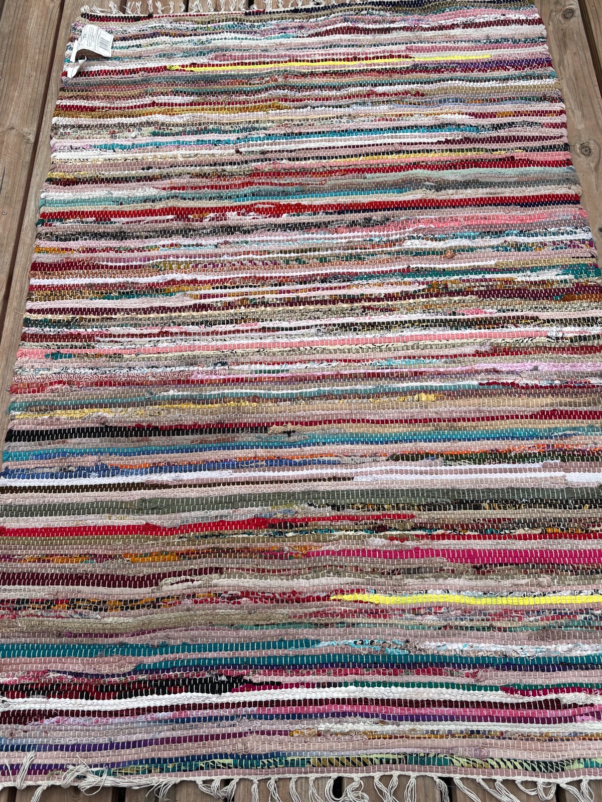 Handwoven multicolored cindi rag rug 42 x 66 inches