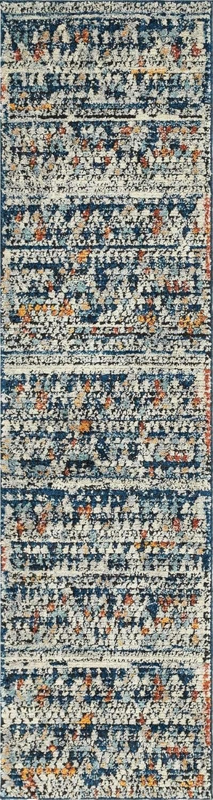 Bohemian Abstract Diamond Runner Rug – Morocco Collection, Multi/Blue 2’7″x10’0