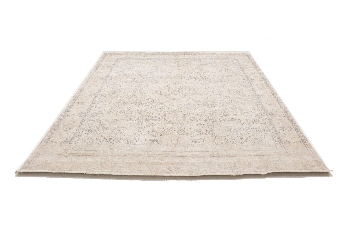 Antique Distressed Oriental Rug Muted Farmhouse Decor Vintage Carpet 9’9X12’4 ft