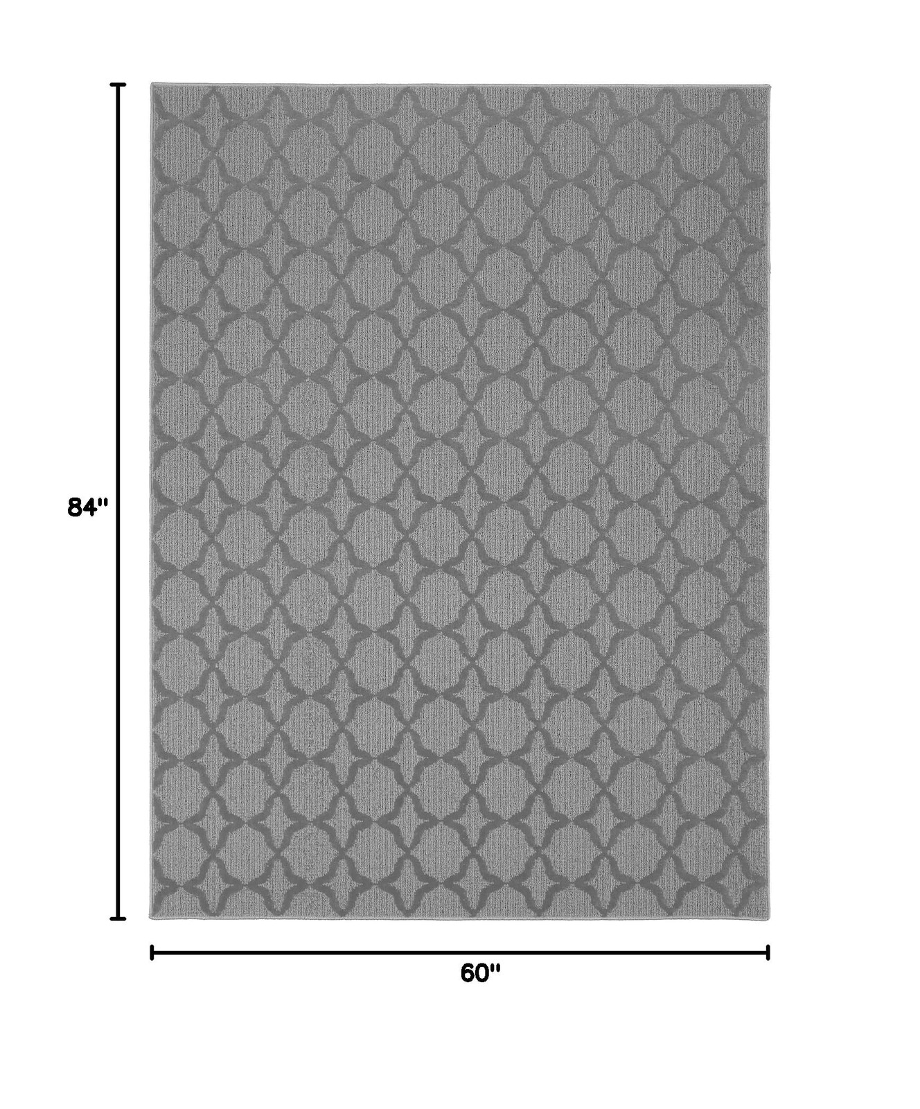 Garland Rug Sparta 5 Ft. x 7 Ft. Area Rug Silver 5-Feet by 7-Feet