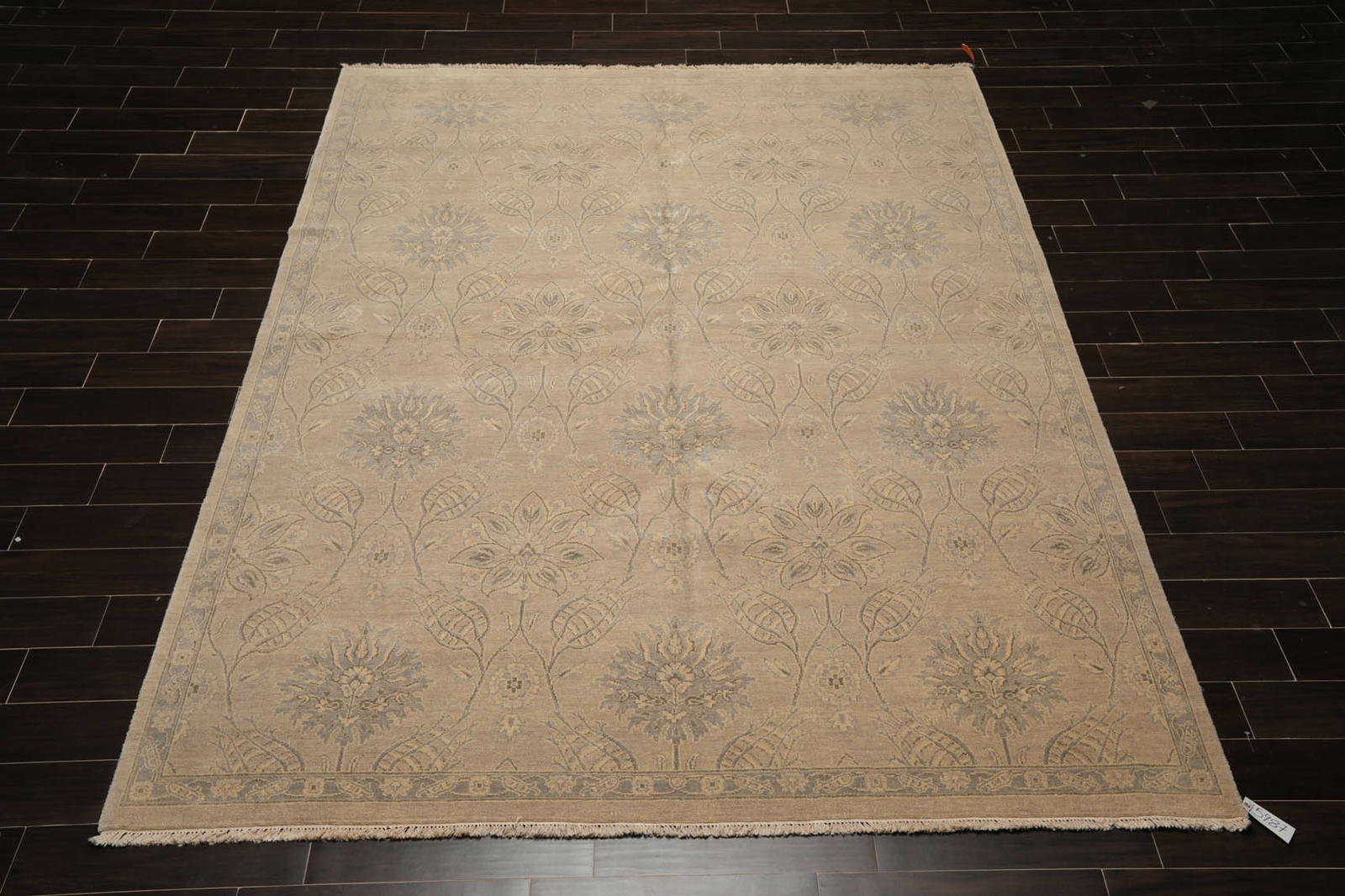 8’4″ x 10’5″ Hand Knotted 100% Wool Transitional Tibetan Area Rug Beige Gray