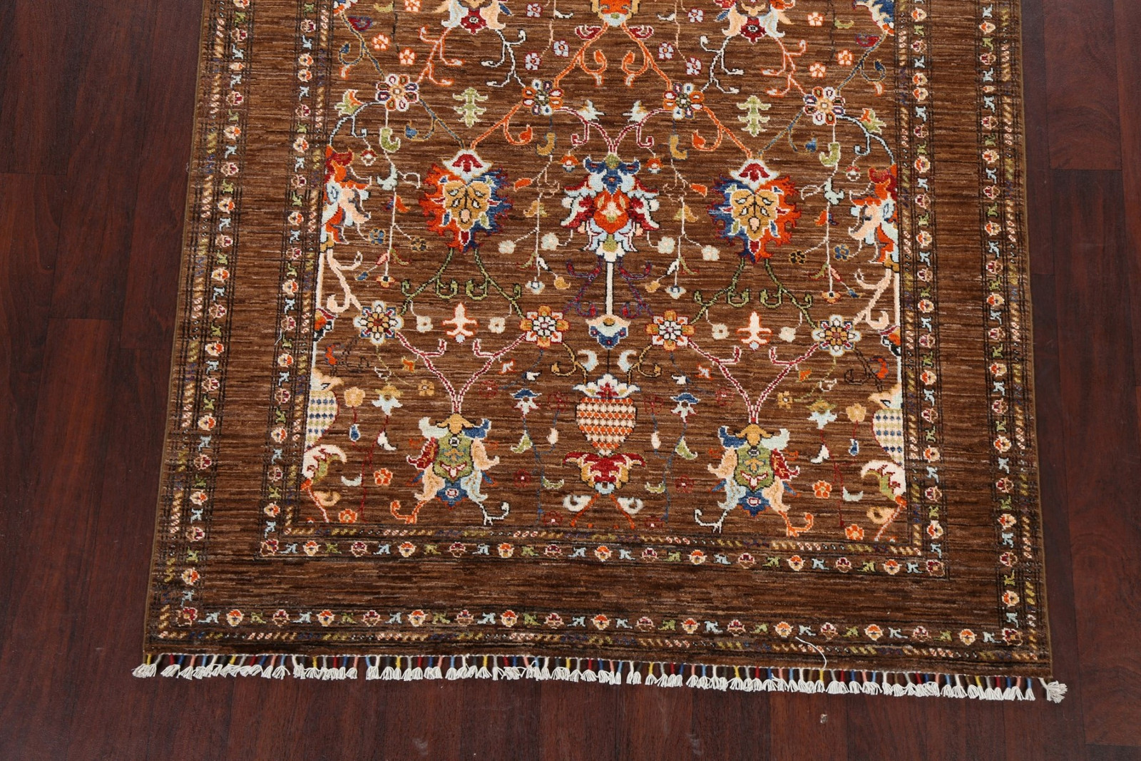100% Vegetable Dye Brown Wool Ziegler Oriental Area Rug Hand-made Carpet 5×7