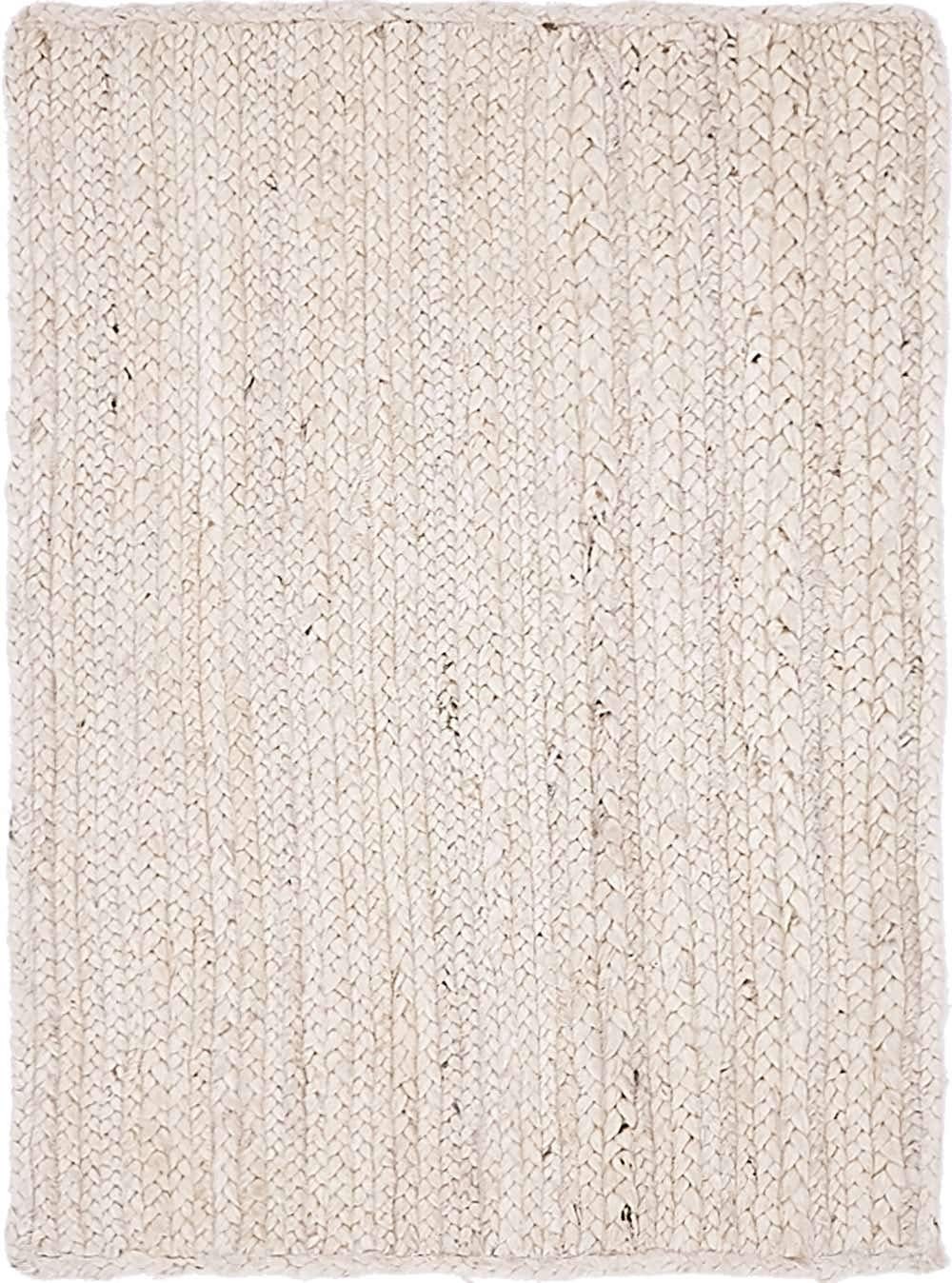 Unique Loom Braided Jute Collection Area Rug – 2 X 3 1 Rectangle White