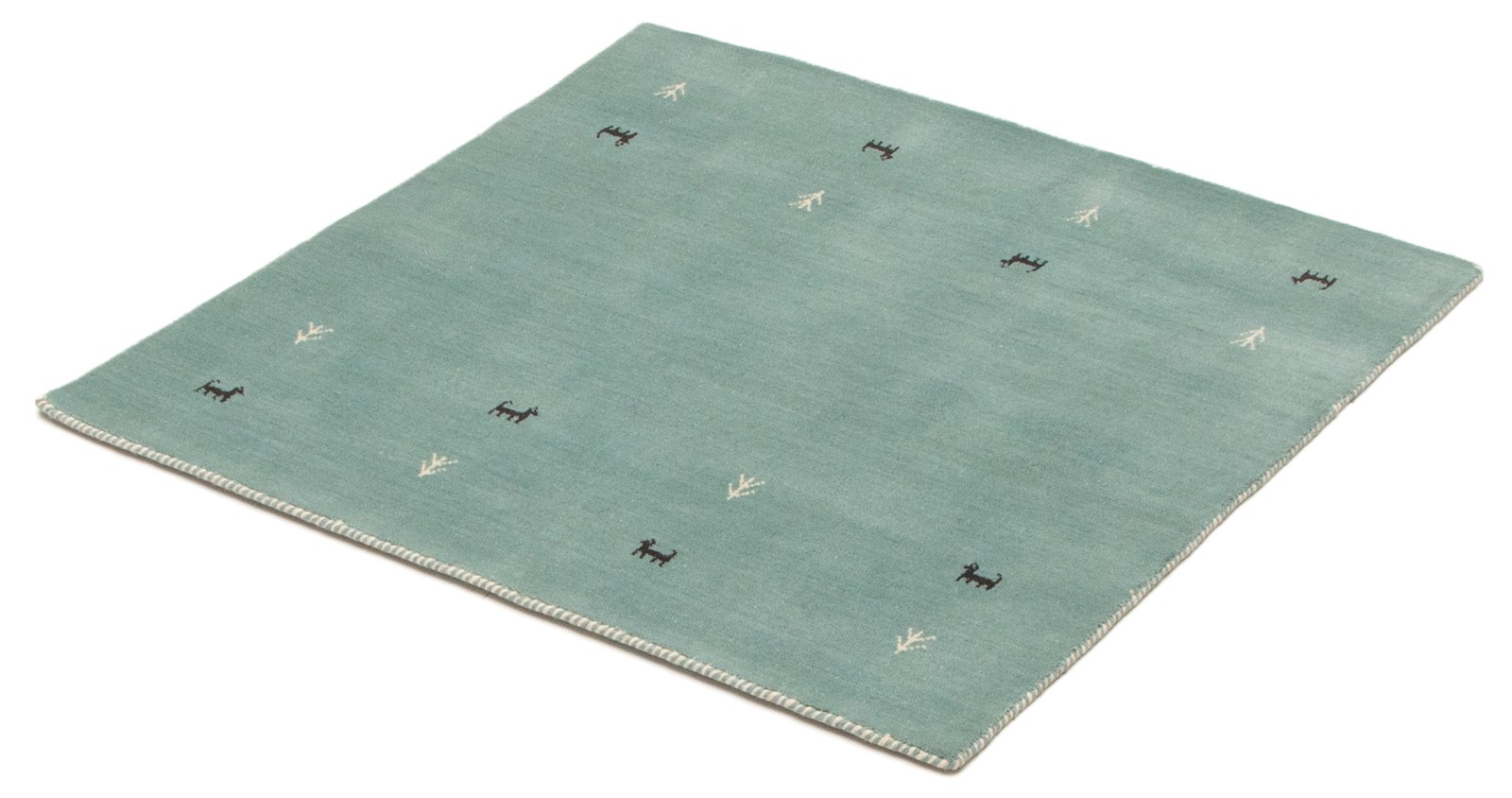 Traditional Turquoise Hand loomed Area Rug 4’0″ x 3’11” Oriental Carpet