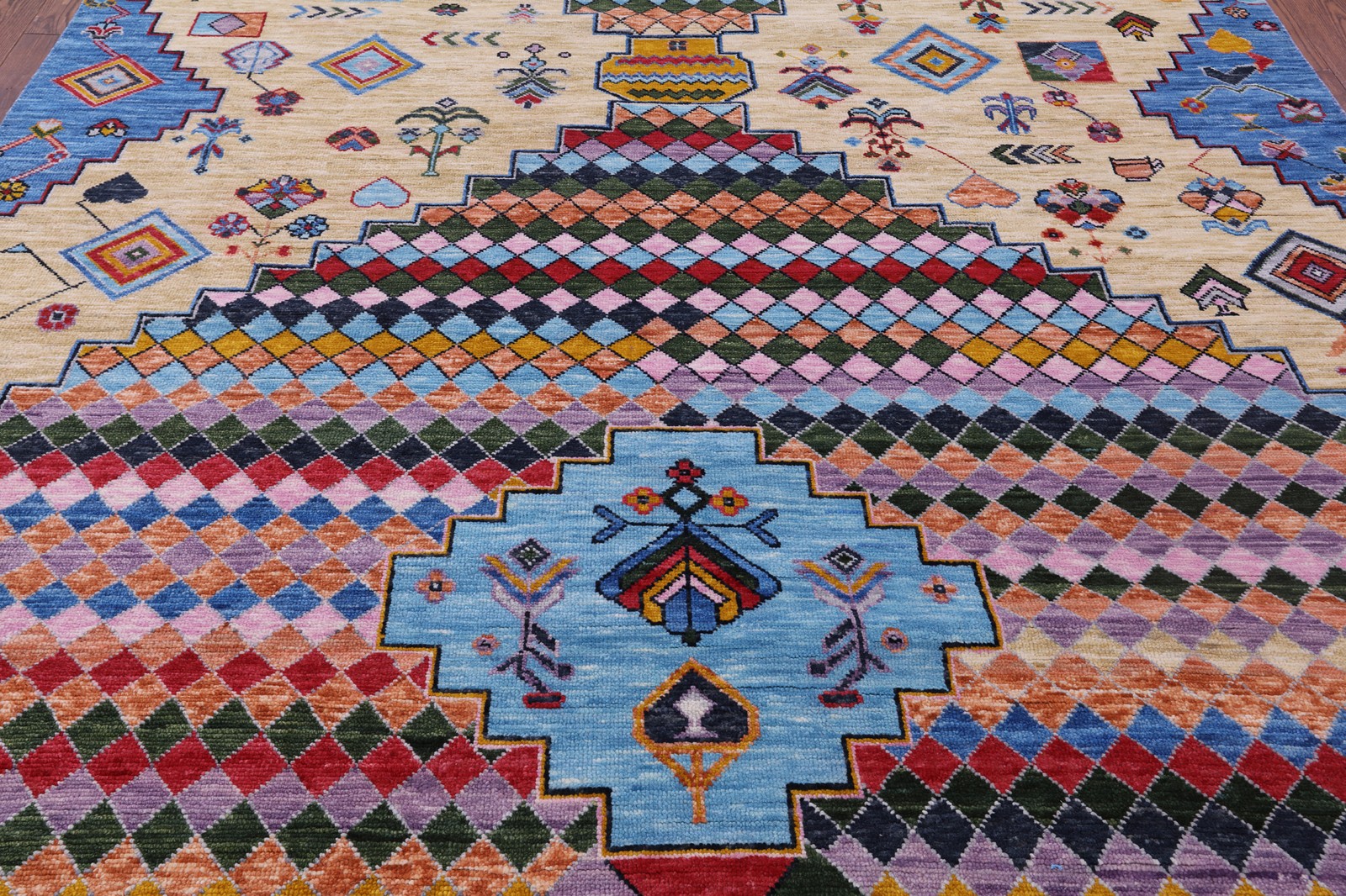 8′ 10″ X 11′ 11″ Moroccan Handmade Wool Rug – Q22383