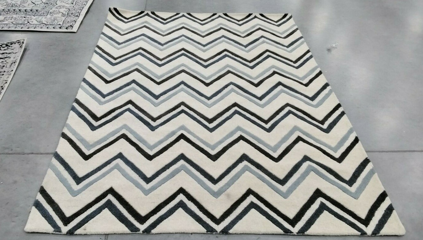 IVORY / BLUE 6′ X 9′ Back Stain Rug, Reduced Price 1172706556 CAM581A-6