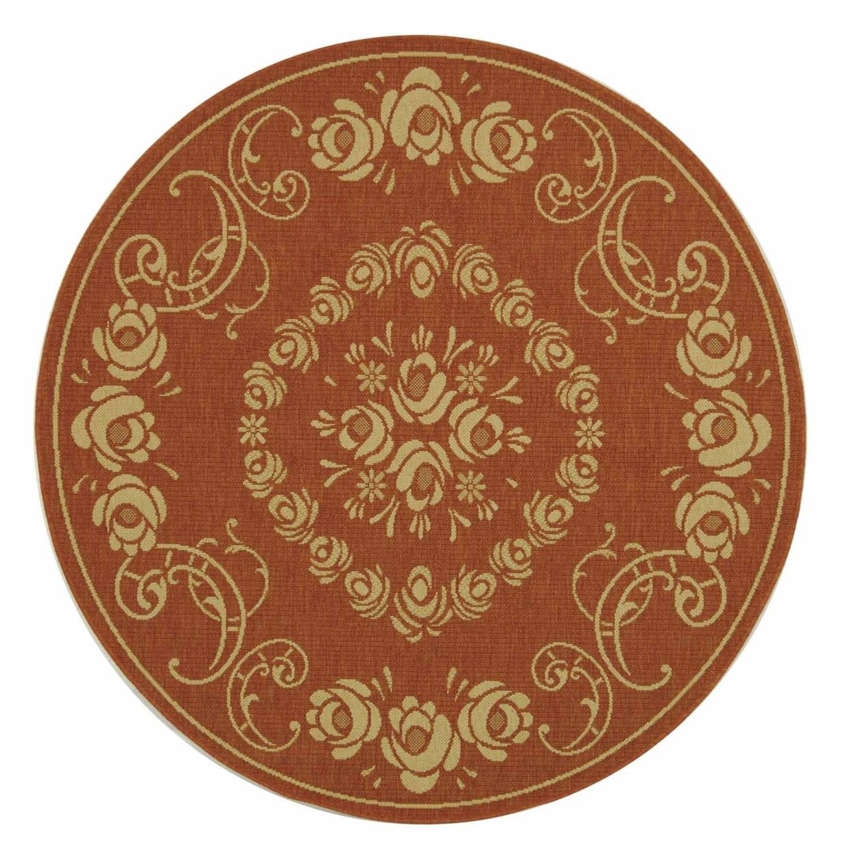 SAFAVIEH Outdoor CY1893-3201 Courtyard Natural / Terra Rug