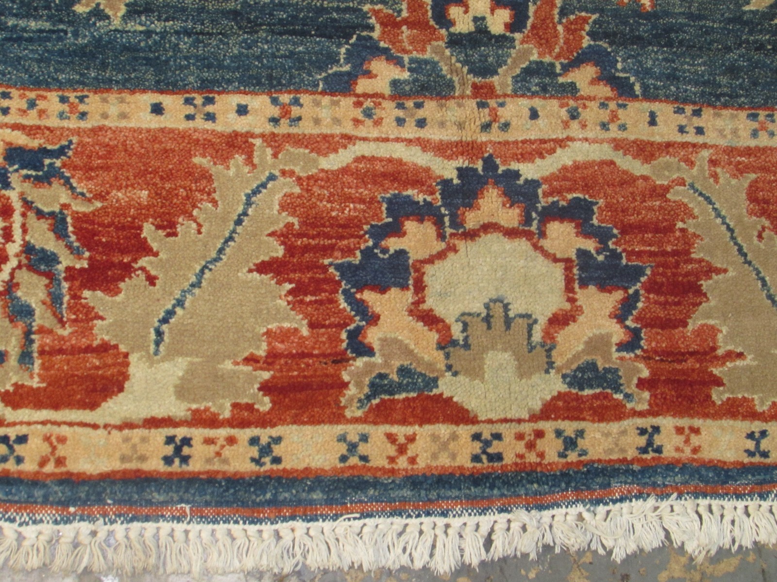 Turkish Azari Oushak Fine Hand Knotted Wool on Wool Oriental Are Rug 6’3 x 9’3