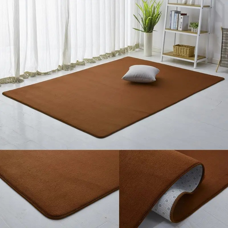 Gray Coral Velvet Carpet for Living Room Sofa Area Rug Kids Bedroom Bedside Floo
