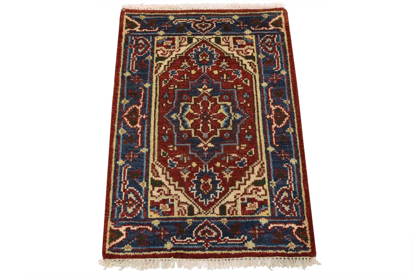 Heriz Rug 2’1” x 3′ Red Wool Traditional Hand-Knotted Oriental Carpet
