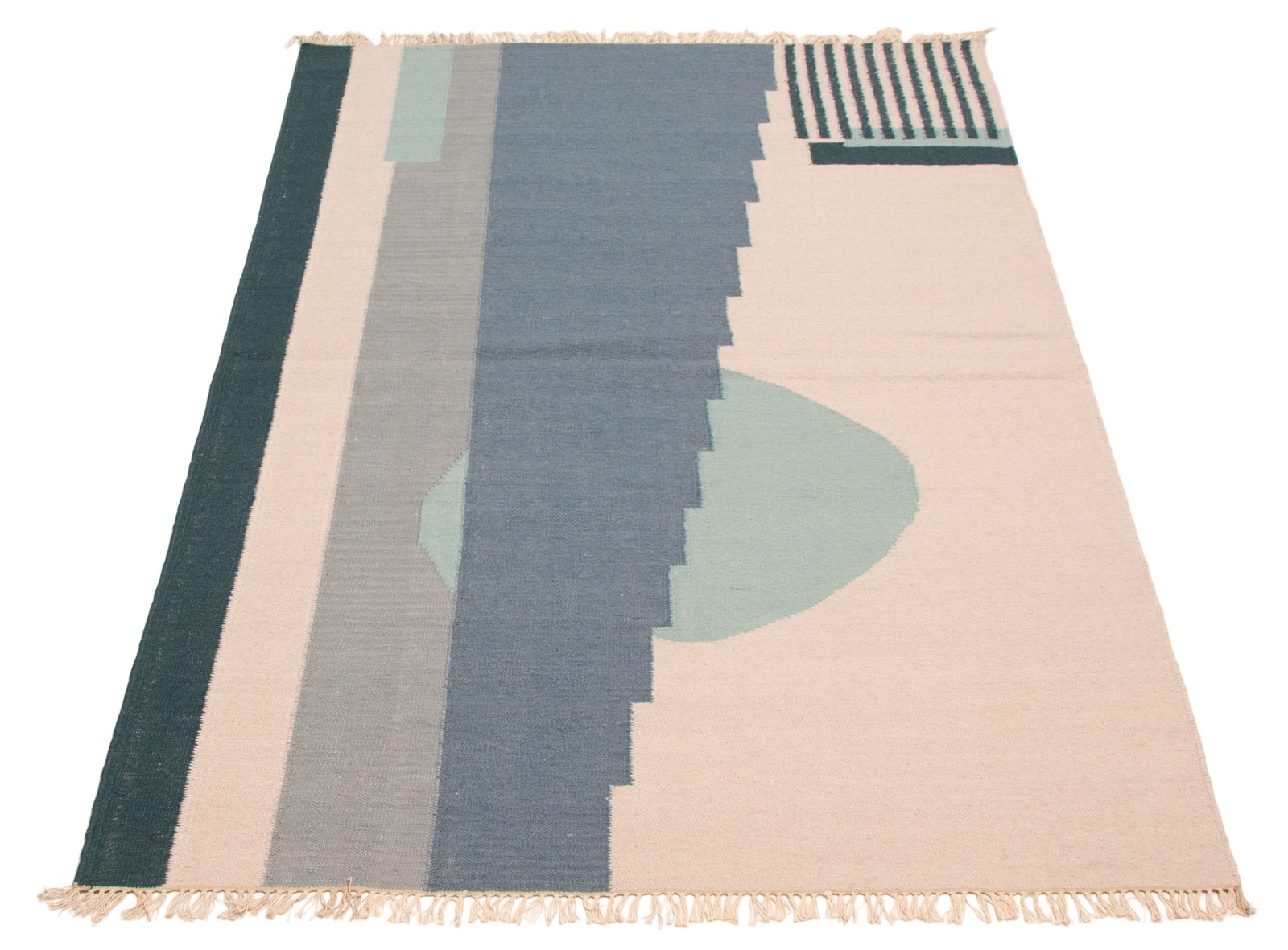 Vintage Hand Woven Area Rug 5’2″ x 7’10” Traditional Wool Oriental Carpet