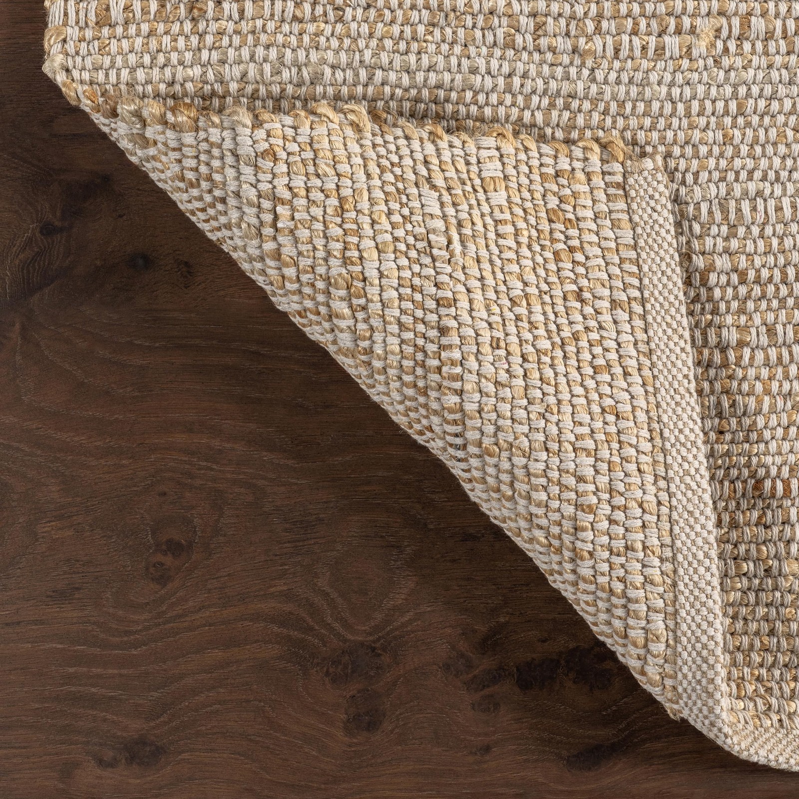 nuLOOM Elfriede 2’6″ x 6′ Jute & Cotton Area Rug, Natural