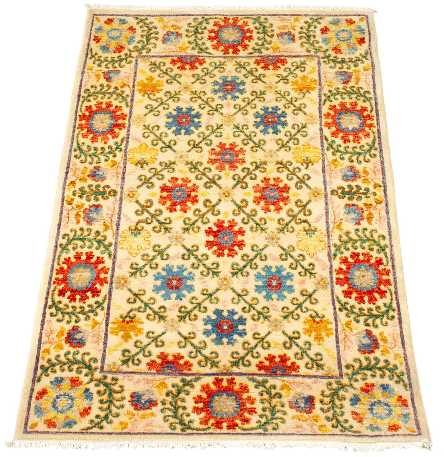 Traditional Hand-knotted Carpet 3’2″ x 4’6″ Wool Oriental Area Rug