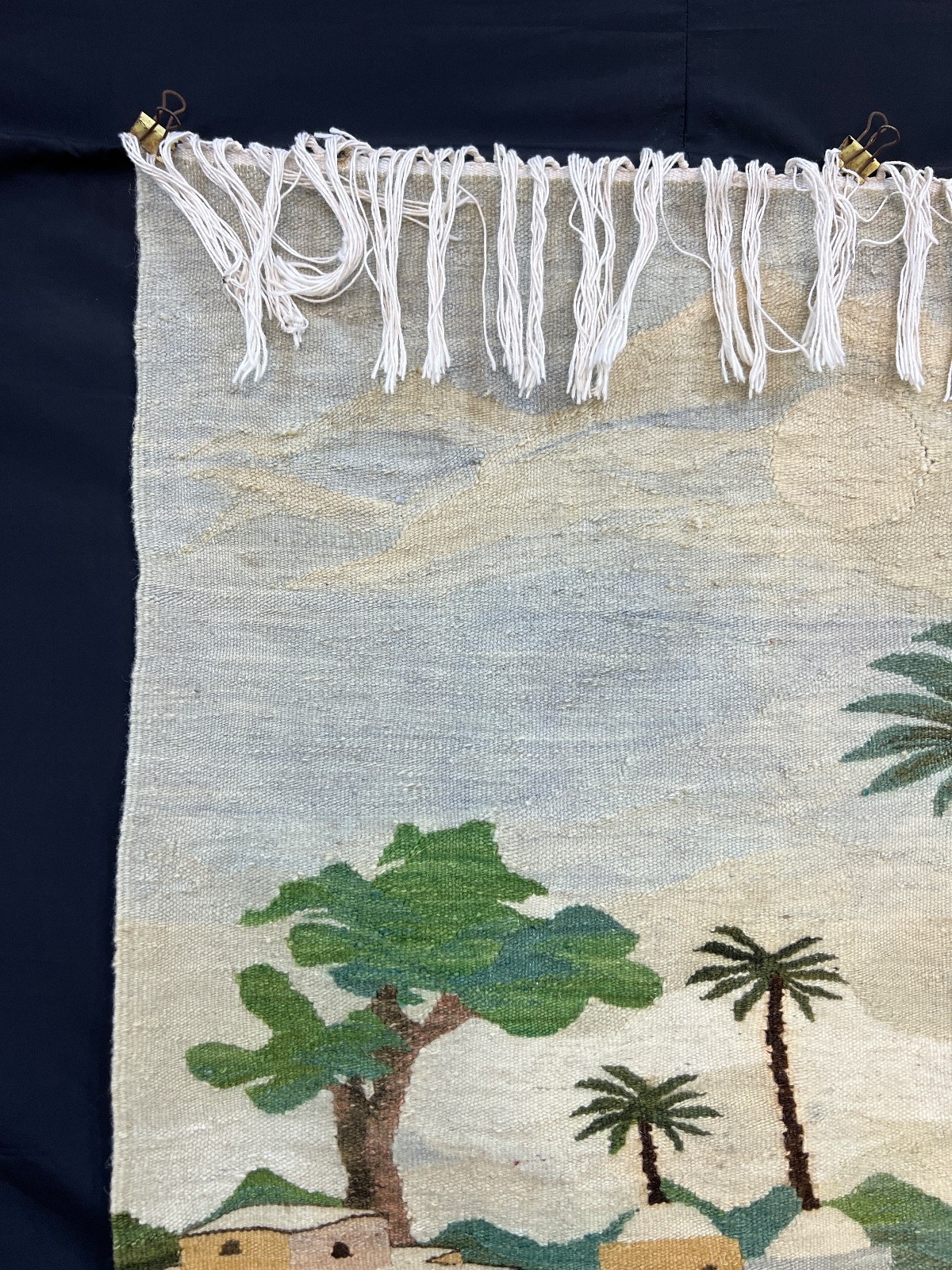 Vintage Tunisian Hand Woven Wool Rug Native Tribal Tapestry S108