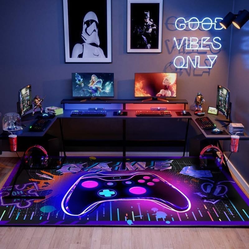 Gaming Rug Gamer Boys Room 35×24 Small Colorful Video Games Controller