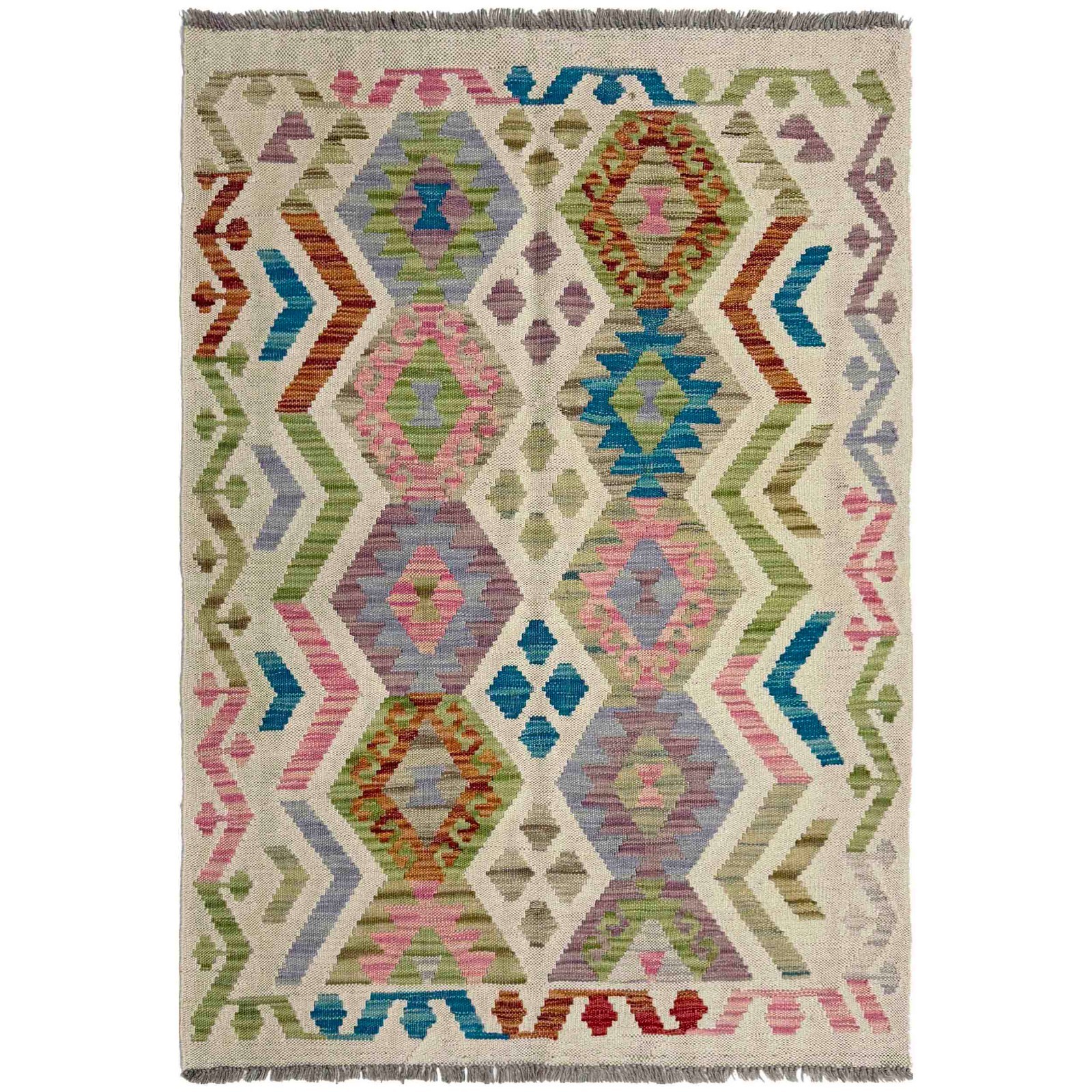 Flat Weave Hand Woven Traditional Kilim Rug 3’3×4’10 Oriental Chobi Kilim R37899