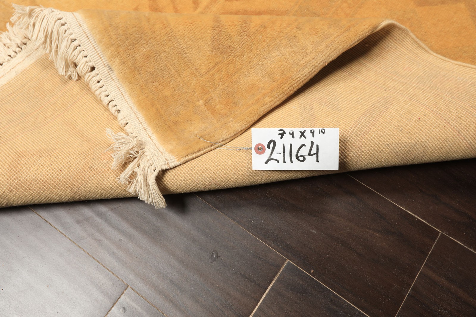 7’9”x9’10” Hand Knotted New Zealand Wool Tan Beige Oushak Silky Sheen Rug