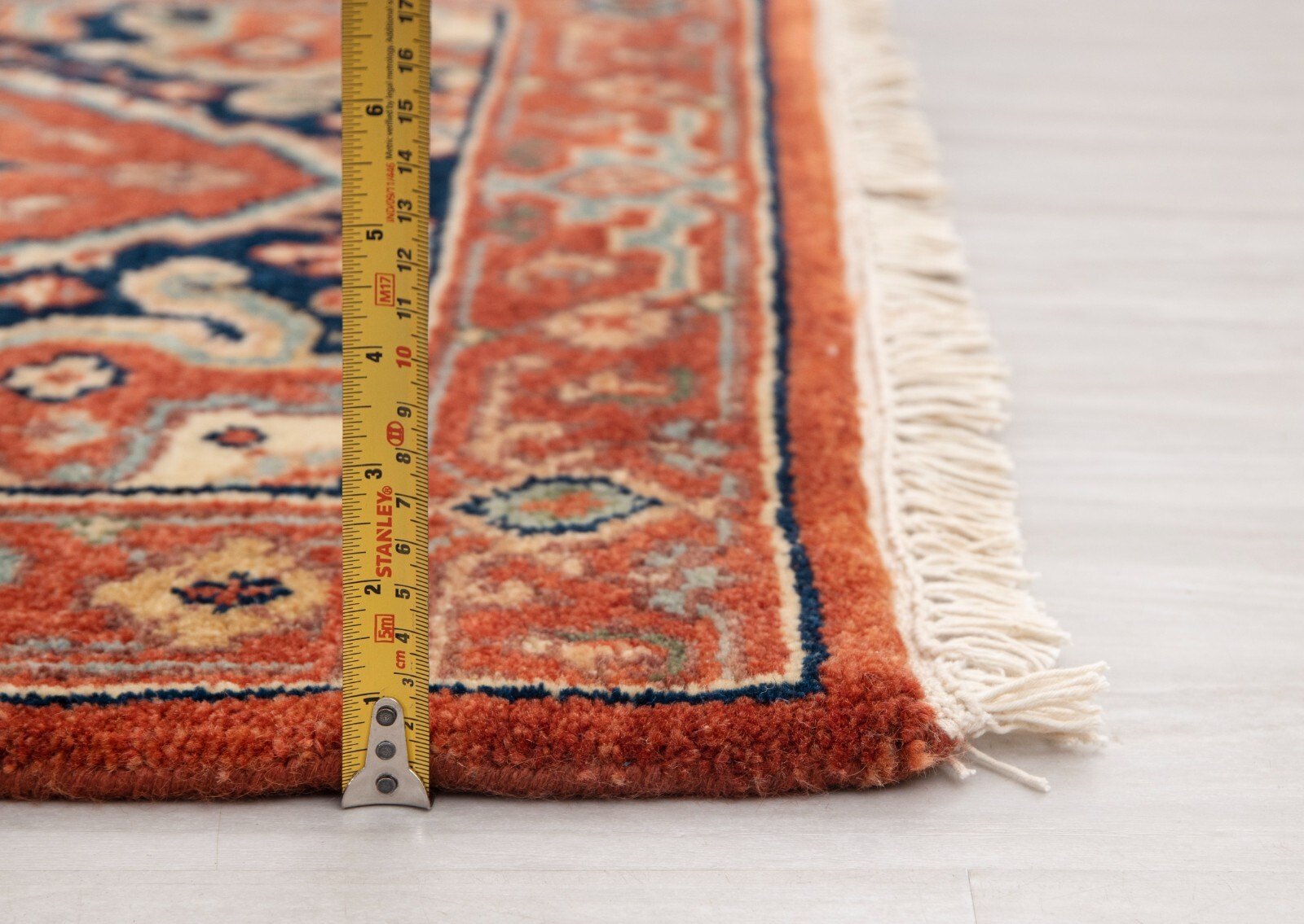 2.6×10 Ft Red Serapi Vintage Reproduction Runner Rug Hand Knotted Soft Wool Rug