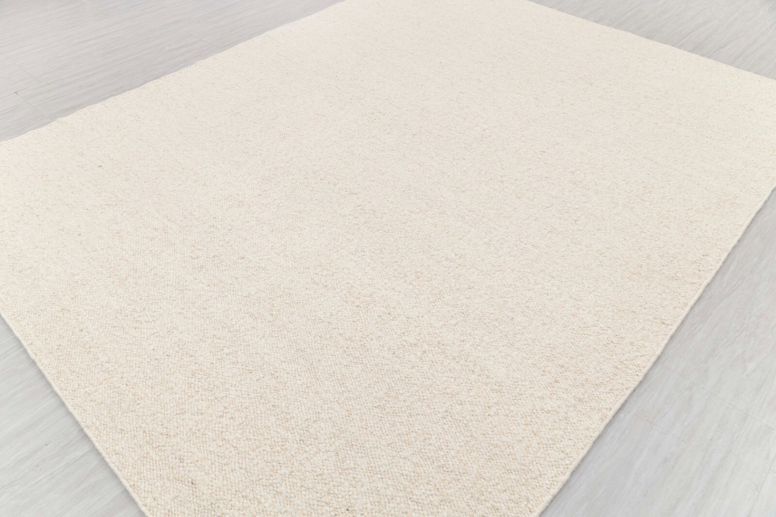 Ivory Cream Raw Wool Look Hand Woven High Quality Bohemian Customize Rug