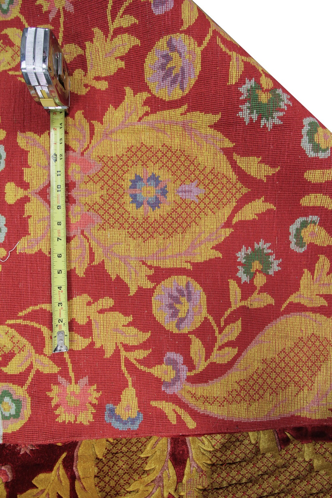 5×8 Vintage Art Nouveau Chinese Handmade Silk Rug Red Art Deco c.1965