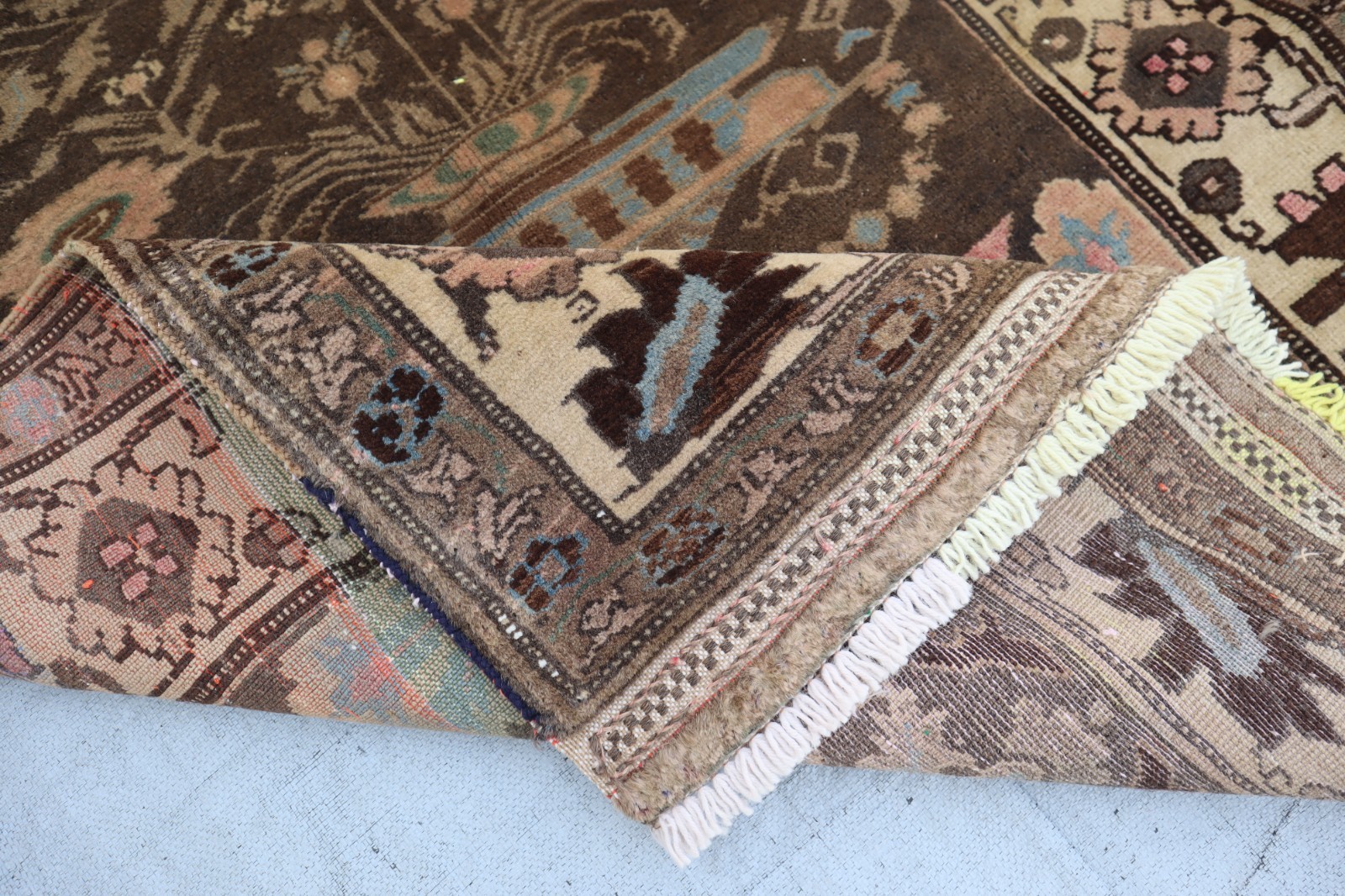 Antique Caucasian Rug 3’2×4’5 ft- Afghan Handmade Terracotta Muted Rug- Kids Rug