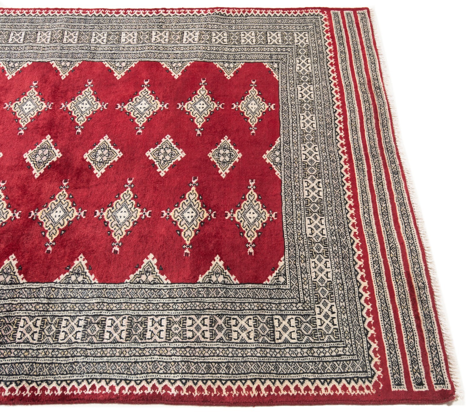 Pakistan Bokhara 75 3/16×53 1/2 in Handwoven Oriental Fine Carpet Rug Red